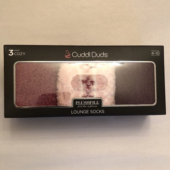 CUDDL DUDS: 3 Plushfill Crew Lounge Socks - Picture 1 of 10